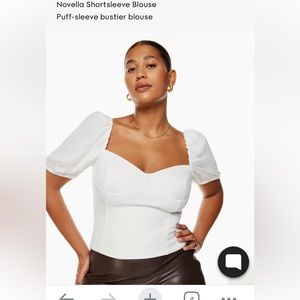 Aritzia novella white blouse